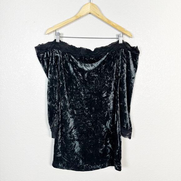 Kimchi Blue Ryder Crushed Velvet Y2K Dark Fairycore Feminine Goth Mini Dress L - Picture 2 of 14